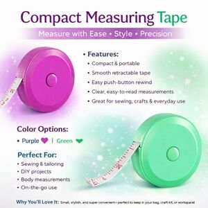 New! Compact Retractable Measuring Tape